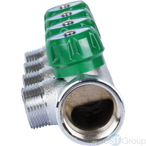 Stout SMB-6850-013404 коллектор регулирующий 1 , 4 отвода 3/4 ЕК - купить оптом с доставкой по России фото 5