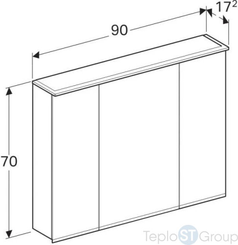 Зеркальный шкаф Geberit Option Plus 90x70 500.594.00.1 с подсветкой - купить оптом с доставкой по России фото 2