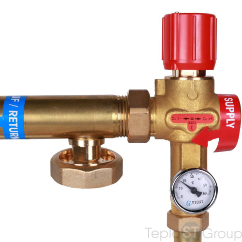 Stout Насосно-смесительный узел ISOTHERM 30-50°C, без насоса. - купить с доставкой по России фото 9