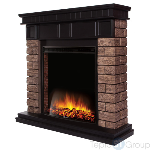 Портал Firelight Bricks Wood Classic камень темный, шпон венге - купить оптом с доставкой по России