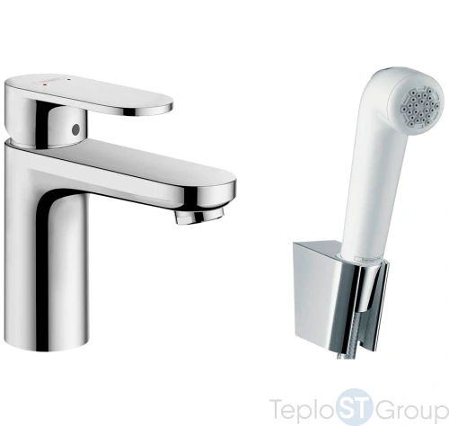 Смеситель для раковины с гигиеническим душем Hansgrohe Vernis Blend 71215000 хром - купить оптом у дилера TeploSTGroup по всей России ✅ ☎ 8 (800) 600-96-13