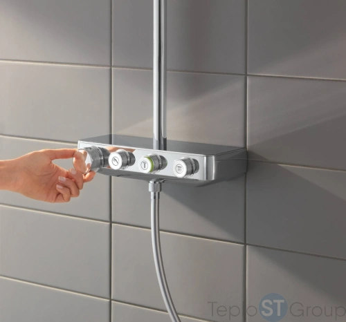 Душевая система с термостатом Grohe Euphoria SmartControl 310 Duo Cube 26508000 хром - купить с доставкой по России фото 8