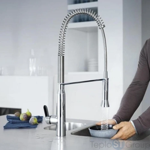 Смеситель для кухонной мойки с высоким изливом Grohe K7 32950000 хром - купить с доставкой по России фото 6