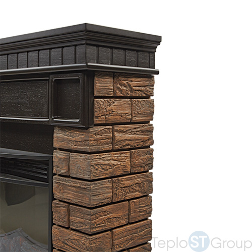 Портал Firelight Bricks Wood 25 камень коричневый, шпон темный дуб - купить оптом с доставкой по России фото 3
