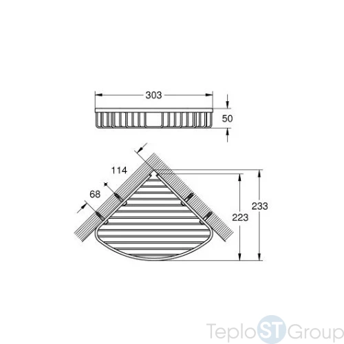 Полочка-решетка Grohe BauCosmopolitan 30 cм угловая 40663001 хром - купить с доставкой по России фото 2