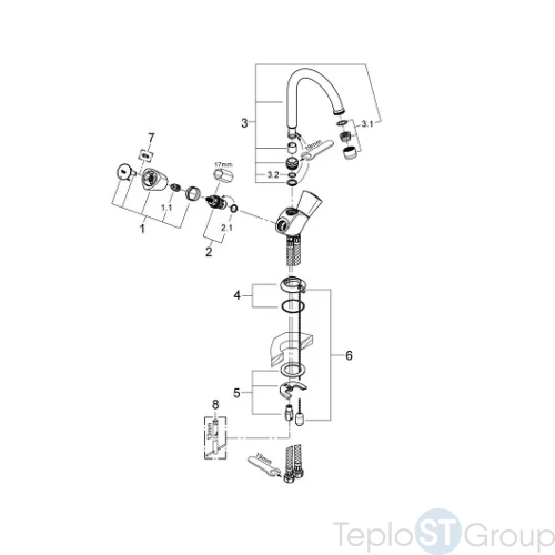 Смеситель для раковины Grohe Costa S 21338001 - купить оптом у дилера TeploSTGroup по всей России ✅ ☎ 8 (800) 600-96-13 фото 2