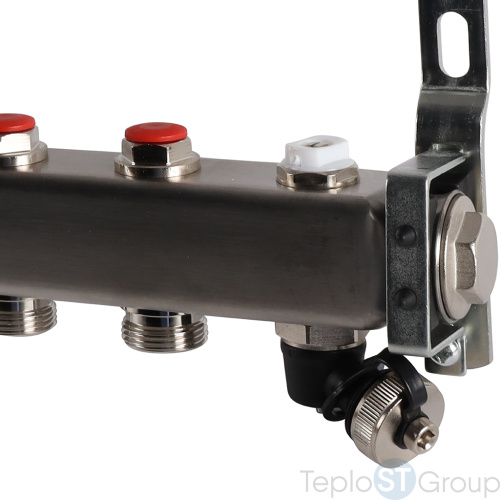 Rommer RMS-3201-000011 Rommer Коллектор из нержавеющей стали без расходомеров, с клапаном вып. воздуха и сливом 11 вых. - купить оптом с доставкой по России фото 7