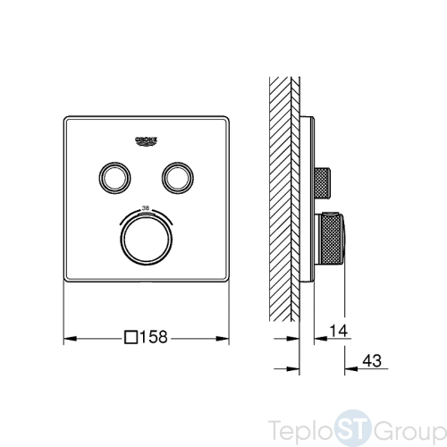 Термостат для душа Grohe Grohtherm SmartControl 29156LS0 белая луна - купить оптом у дилера TeploSTGroup по всей России ✅ ☎ 8 (800) 600-96-13 фото 3