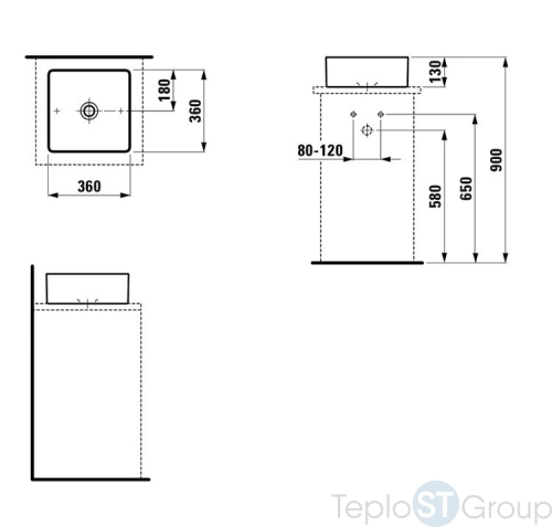 Раковина накладная Laufen Living 40 8.1143.3.000.112.1 белая - купить с доставкой по России фото 3