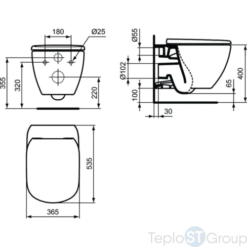 Комплект унитаза с инсталляцией с сиденьем Микролифт и клавишей смыва Ideal Standard Tesi PR386801 хром - купить с доставкой по России фото 2