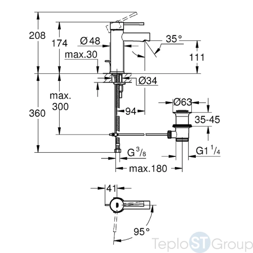 Смеситель для раковины Grohe Essence New 23379001 - купить оптом у дилера TeploSTGroup по всей России ✅ ☎ 8 (800) 600-96-13 фото 3