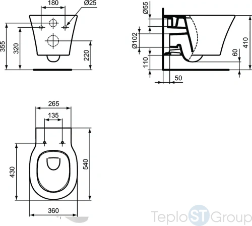 Унитаз подвесной Ideal Standard Connect Air Aquablade E005401 - купить с доставкой по России фото 3