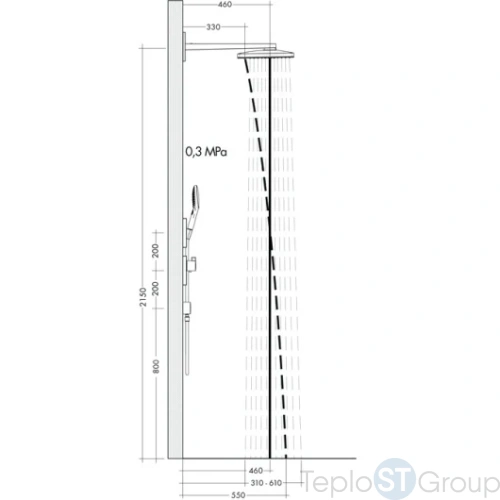 Верхний душ Hansgrohe Rainmaker Select 460 3jet 24007600 с держателем, черный хром - купить с доставкой по России фото 4