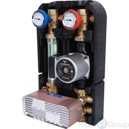 Stout SDG-0038 Насосная группа с теплообменником 34 пластины,с насосом Grundfos UPSO 25-65 в теплоизоляции - купить с доставкой по России фото 2