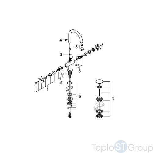 Смеситель для раковины Grohe Atrio New 21019003 - купить оптом у дилера TeploSTGroup по всей России ✅ ☎ 8 (800) 600-96-13 фото 4