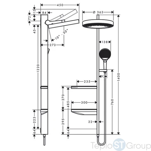 Душевая стойка Hansgrohe Rainfinity 26842700 белый - купить с доставкой по России фото 5