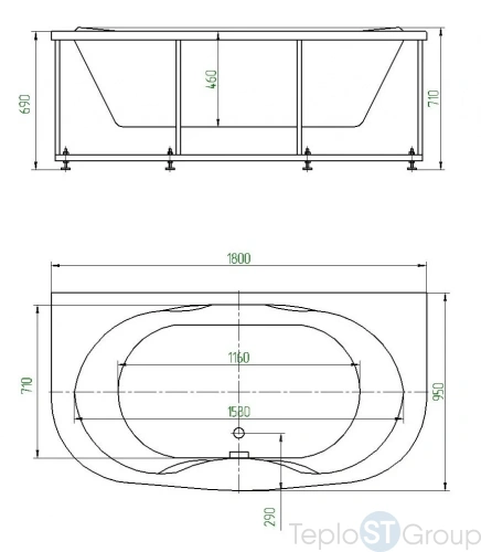 Акриловая ванна Aquatek Мелисса 180x95 MEL180-0000011 фронтальный+боковые экраны 2 шт. - купить с доставкой по России фото 5