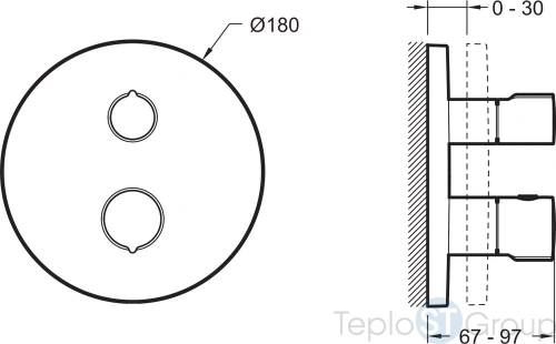 Душевой комплект 8 в 1 Jacob Delafon Modulo E30758-CP с термостатом и скрытой частью, хром - купить с доставкой по России фото 14