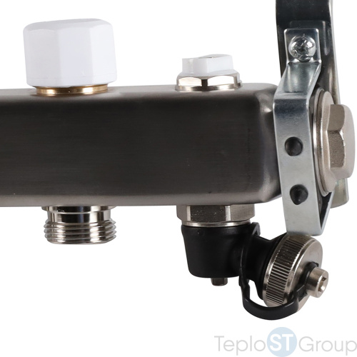 Rommer RMS-3201-000008 Rommer Коллектор из нержавеющей стали без расходомеров, с клапаном вып. воздуха и сливом 8 вых. - купить оптом с доставкой по России фото 9