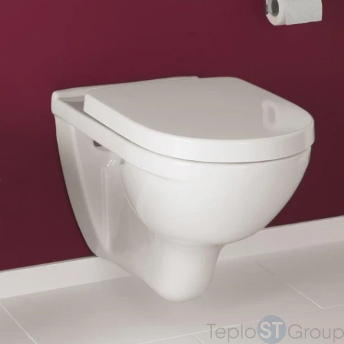 Подвесной унитаз Villeroy & Boch O.Novo с микролифтом, безободковый 5660HRR1 - купить с доставкой по России фото 7