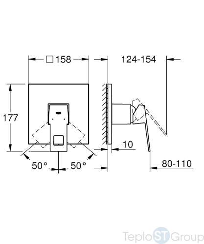 Смеситель для душа GROHE Eurocube 24061000 хром - купить оптом у дилера TeploSTGroup по всей России ✅ ☎ 8 (800) 600-96-13 фото 3