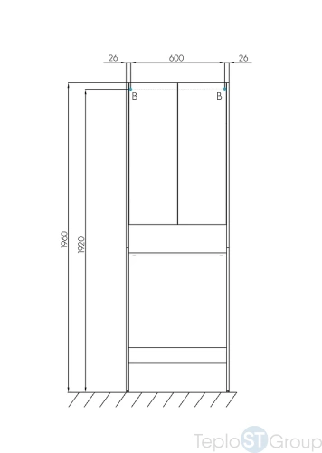 Шкаф для стиральной машины Акватон Лондри 60 1A260503LH010 - купить оптом у дилера TeploSTGroup по всей России ✅ ☎ 8 (800) 600-96-13 фото 2