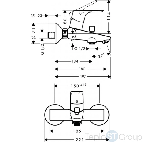 Смеситель для ванны Hansgrohe Focus E2 31940000 - купить с доставкой по России фото 3