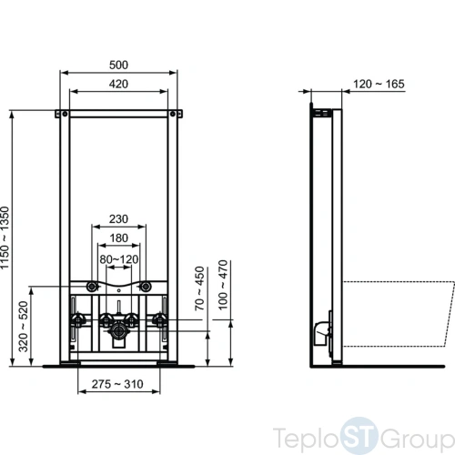 Унитаз с инсталляцией Ideal Standard Prosys Tesi AquaBlade T3868V1 - купить с доставкой по России фото 5