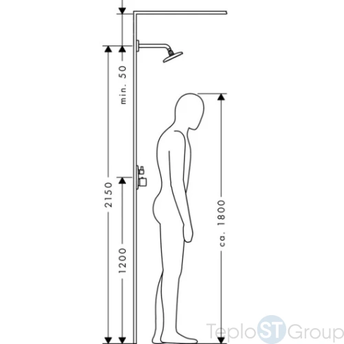 Верхний душ Hansgrohe Raindance E 240 AIR 1jet 27380000, потолочное подсоединение 100 мм, ½’ - купить с доставкой по России фото 4