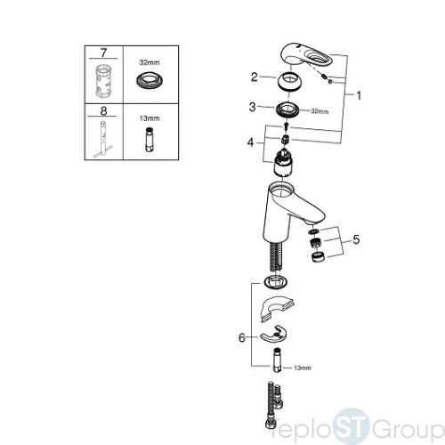 Смеситель для раковины Grohe Eurostyle 2015 32468003 - купить с доставкой по России фото 2