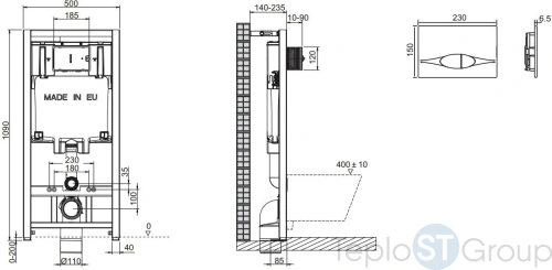 Унитаз c инсталляцией Jacob Delafon Brive E21733RU-00 микролифт, клавиша хром - купить с доставкой по России фото 3