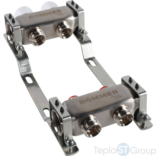 Rommer RMS-3200-000002 Rommer Коллектор из нержавеющей стали без расходомеров 2 вых. - купить оптом с доставкой по России фото 3