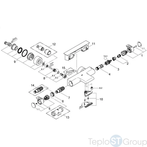 Смеситель для ванны с термостатом Grohe Grohtherm 2000 NEW 34464001 - купить с доставкой по России фото 4