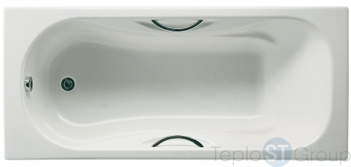 Чугунная ванна Roca Malibu 160x75 2310G000R с отверстиями для ручек -  с антискользящим покрытием