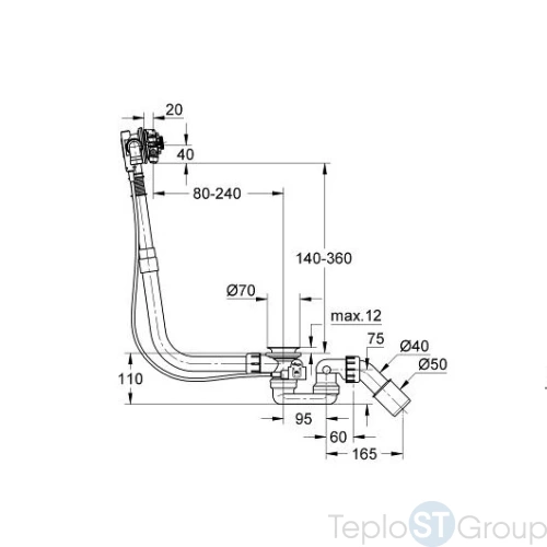 Слив-перелив для ванны Grohe Talentofill 28990000 встраиваемая часть - купить оптом у дилера TeploSTGroup по всей России ✅ ☎ 8 (800) 600-96-13 фото 3