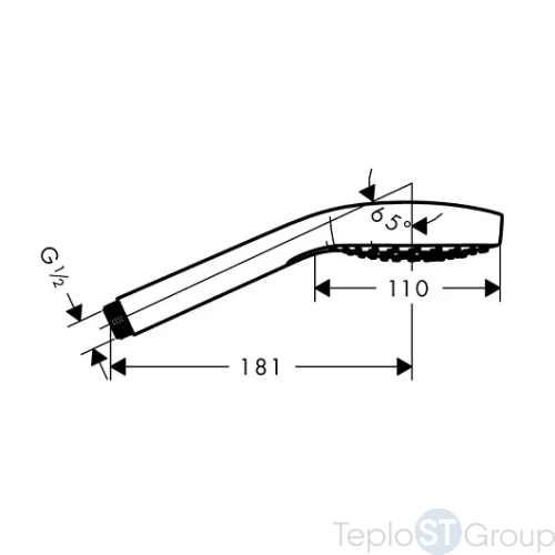 Душевая лейка Hansgrohe Croma Select 110 26812400 белый хром - купить оптом у дилера TeploSTGroup по всей России ✅ ☎ 8 (800) 600-96-13 фото 4