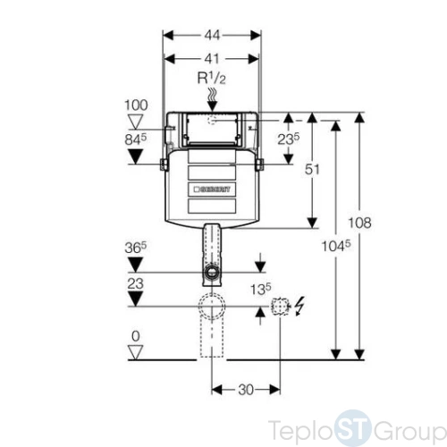 Скрытый бачок GEBERIT UP320 109.300.00.5 - купить оптом у дилера TeploSTGroup по всей России ✅ ☎ 8 (800) 600-96-13 фото 4