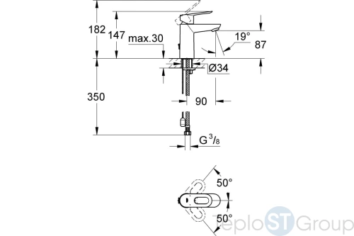 Смеситель для раковины Grohe BauLoop 23336000 - купить оптом у дилера TeploSTGroup по всей России ✅ ☎ 8 (800) 600-96-13 фото 3