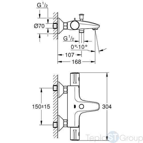 Смеситель для ванны Grohe Grohtherm 800 34576000 - купить с доставкой по России фото 3