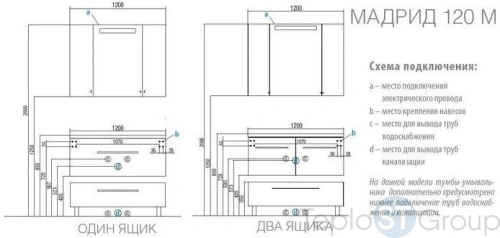 Зеркальный шкаф Акватон Мадрид 120 (1A113402MA010) со светильником - купить с доставкой по России фото 2