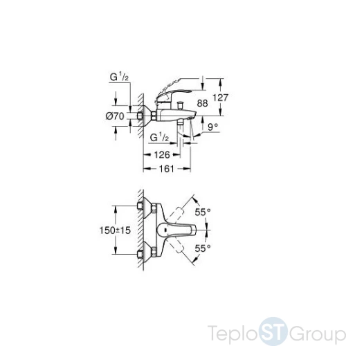 Смеситель для ванны Grohe Eurosmart New 33300002 - купить с доставкой по России фото 3