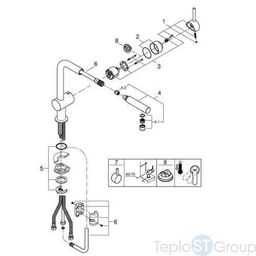 Смеситель для кухни Grohe Minta 32168000 - купить оптом у дилера TeploSTGroup по всей России ✅ ☎ 8 (800) 600-96-13 фото 3