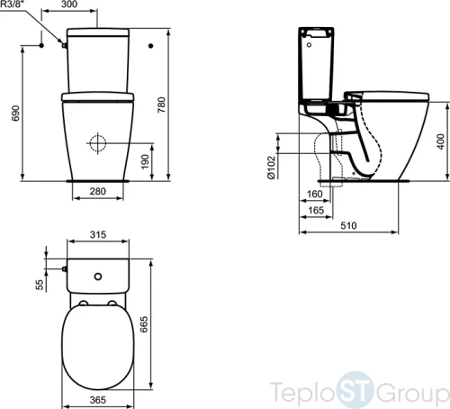 Чаша унитаза Ideal Standard Connect Aquablade E042901 - купить с доставкой по России фото 3