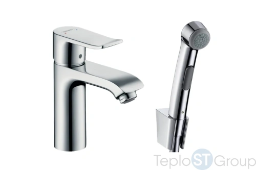 Смеситель Hansgrohe Metris 31285000 для раковины с гигиеническим душем - купить оптом у дилера TeploSTGroup по всей России ✅ ☎ 8 (800) 600-96-13 фото 2