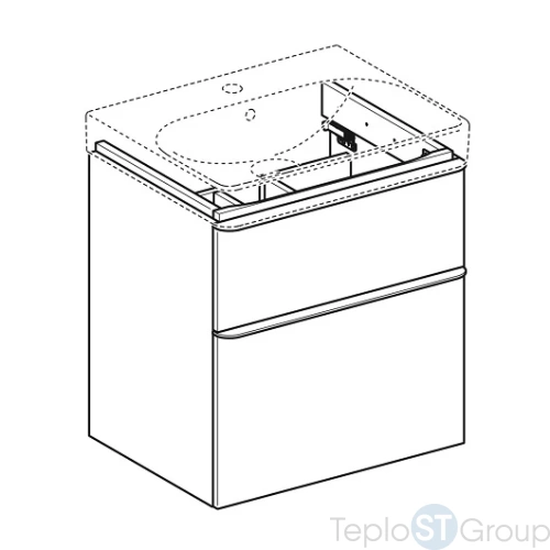 Тумба под раковину Geberit Smyle Square 58x61 500.352.00.1 белый - купить с доставкой по России фото 4