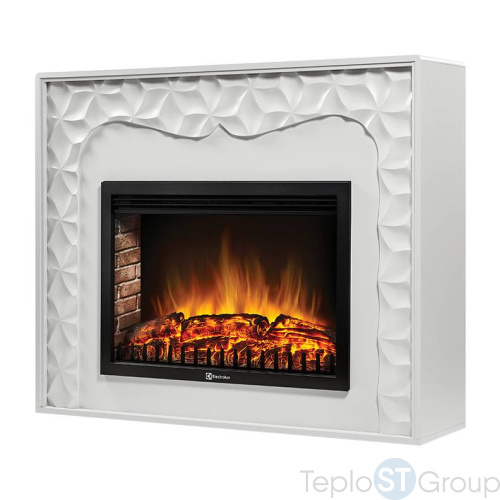 Каминокомплект:Очаг Electrolux EFP/P-3020LS с порталом Vivo 30 белый - купить оптом с доставкой по России фото 2
