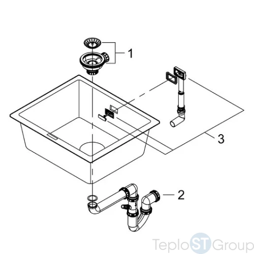 Мойка кухонная Grohe K700U 31654AT0 серый гранит - купить с доставкой по России фото 5