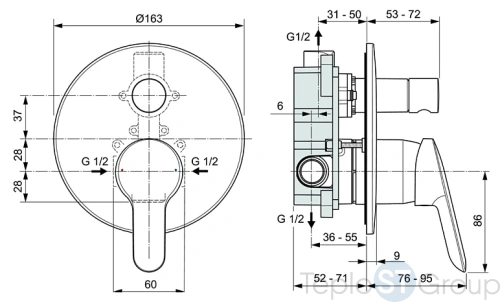 Комплект душевой Ideal Standard Alpha BD003AA - купить с доставкой по России фото 9