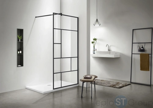 Душевая перегородка Aquatek Walk in AQ WIW Print 10020BL 1000x2000 с держателем - купить оптом с доставкой по России