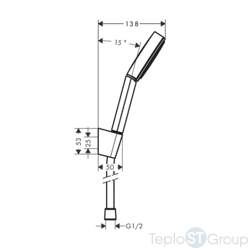 Душевой набор Hansgrohe Pulsify 105 1jet 24301000 1jet, шланг 125 см, хром - купить с доставкой по России фото 2